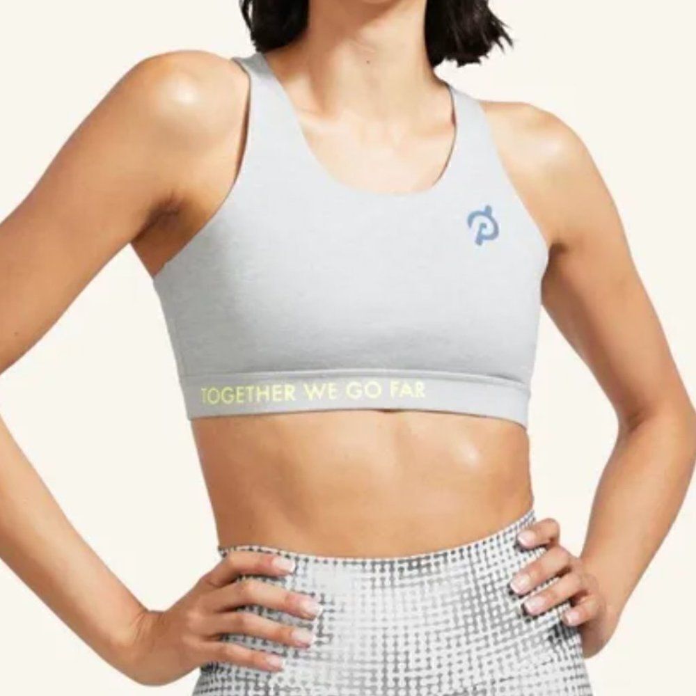 NWT Peloton Heathered Strappy Sports Bra Together We Go Far in Size 1X, XXL